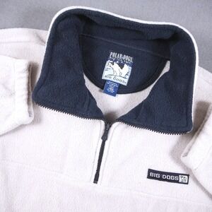 Vintage Big Dogs 1/4 Zip Polar Dogs High Tech Gear Men L Fleece Pullover Sweater